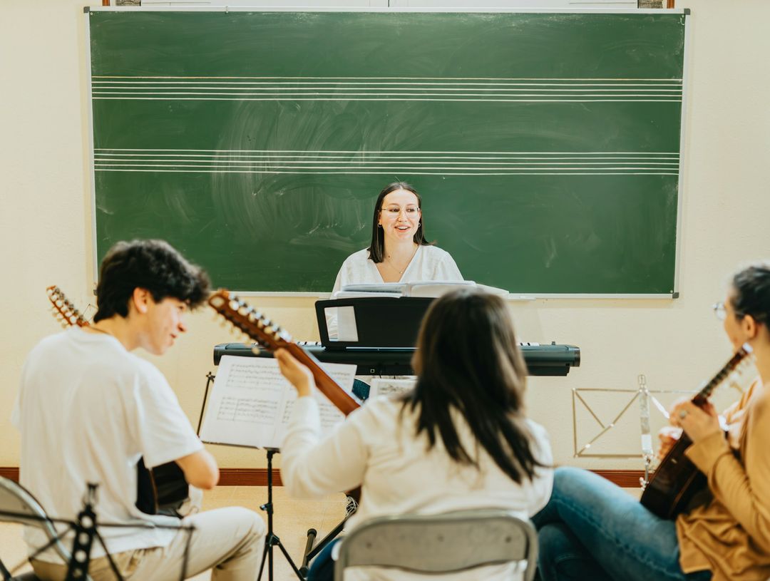 A group music lesson